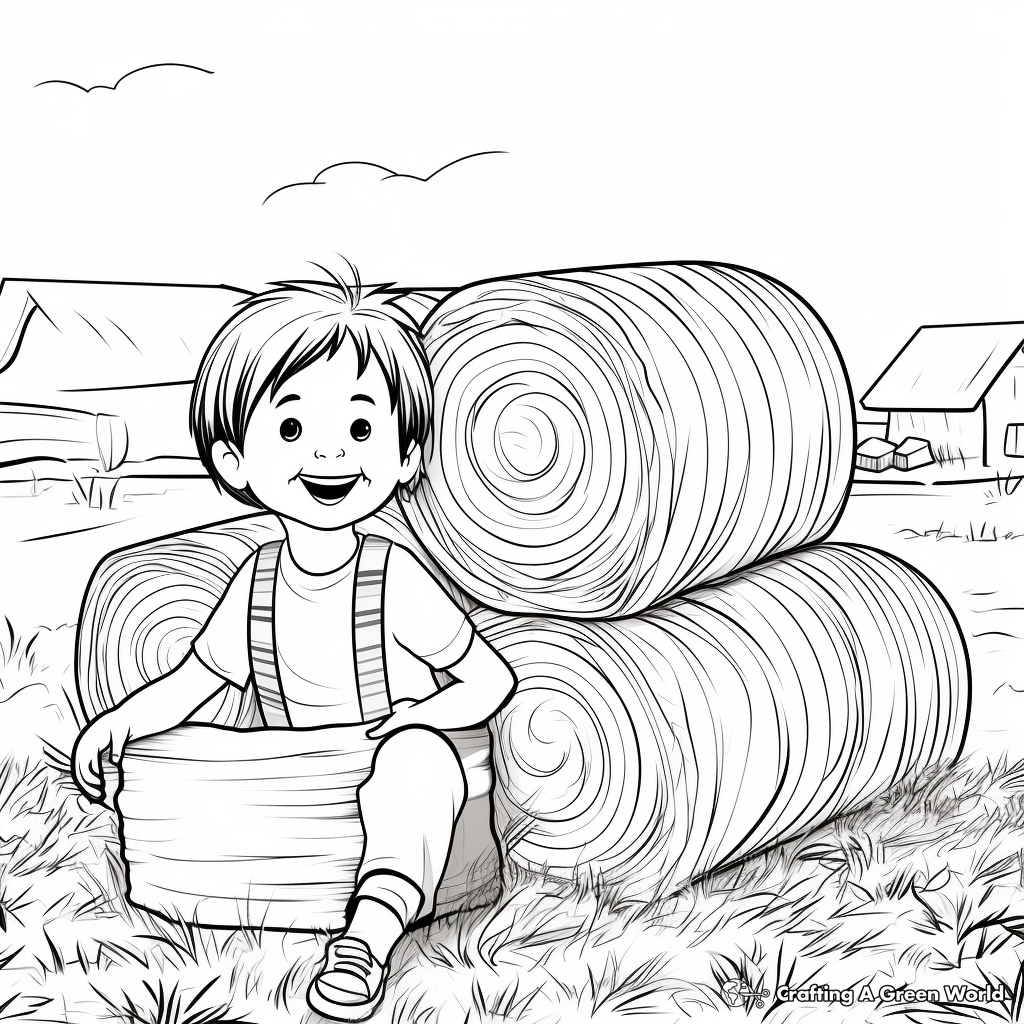 Jumbo Hay Bales Coloring Pages 1