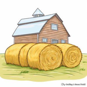 Jumbo Hay Bales Coloring Pages 4