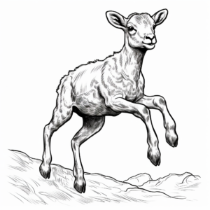 Jumping Bighorn Sheep Coloring Pages for Kids 3