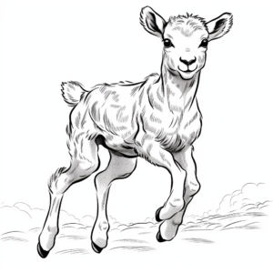 Jumping Bighorn Sheep Coloring Pages for Kids 4