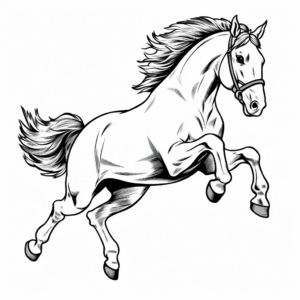 Jumping Show Horse Cartoon Coloring Pages 3