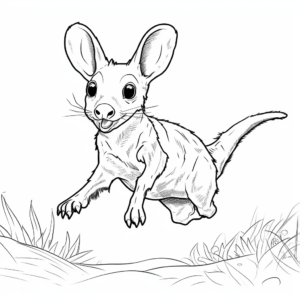 Jumping Wallaby Coloring Pages for Kids 1