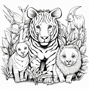 Jungle Animals: Rainforest Coloring Worksheet 3