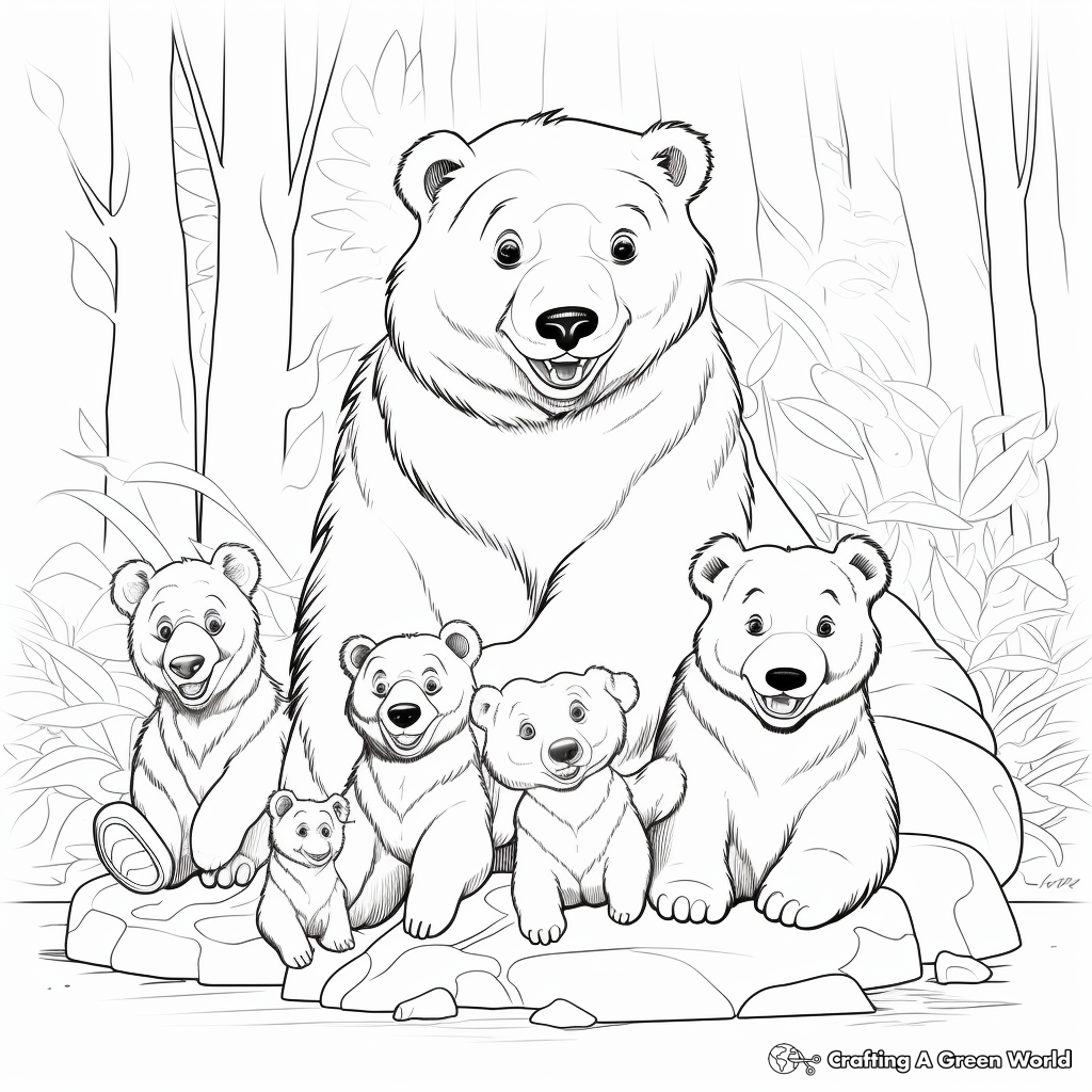 Jungle Book Inspired: Baloo's Family Coloring Pages 1