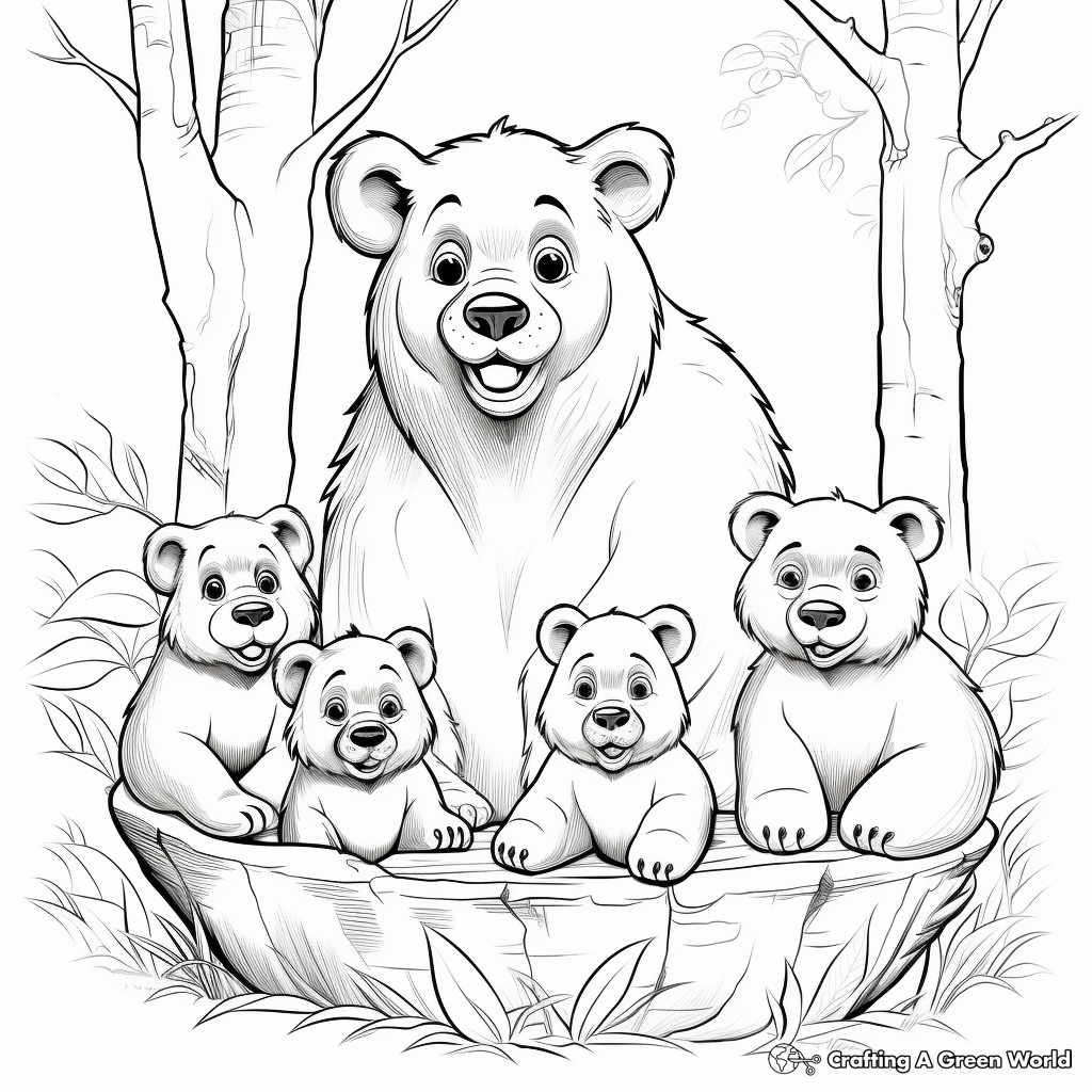 Jungle Book Inspired: Baloo's Family Coloring Pages 2