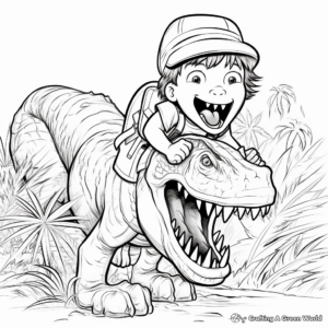 Jungle Explorer Chase Scene Coloring Pages 4