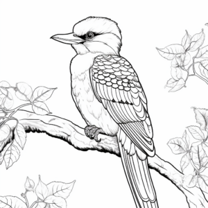Jungle Life: Kookaburra in Wild Coloring Pages 1