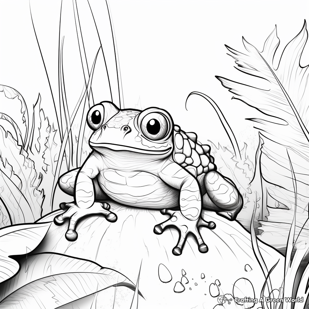 Jungle Toad Scene Coloring Pages 3