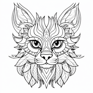 Jungle's Fierce Wild Cat Head Coloring Pages 1