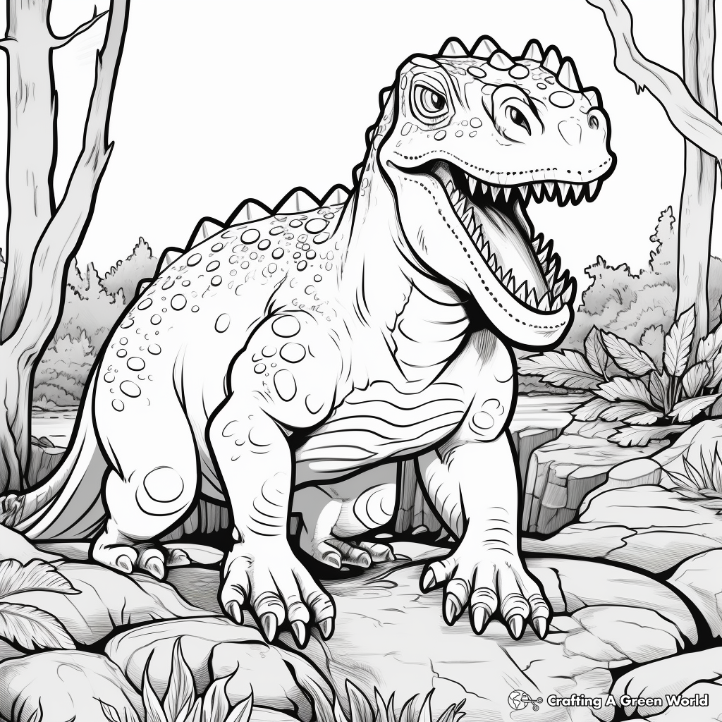 Jurassic Carnotaurus in Habit Coloring Pages 1