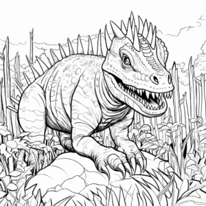 Jurassic Carnotaurus in Habit Coloring Pages 3
