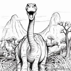 Jurassic Park Themed Brachiosaurus Coloring Pages 1