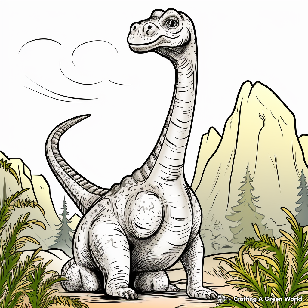 Jurassic Park Themed Brachiosaurus Coloring Pages 3
