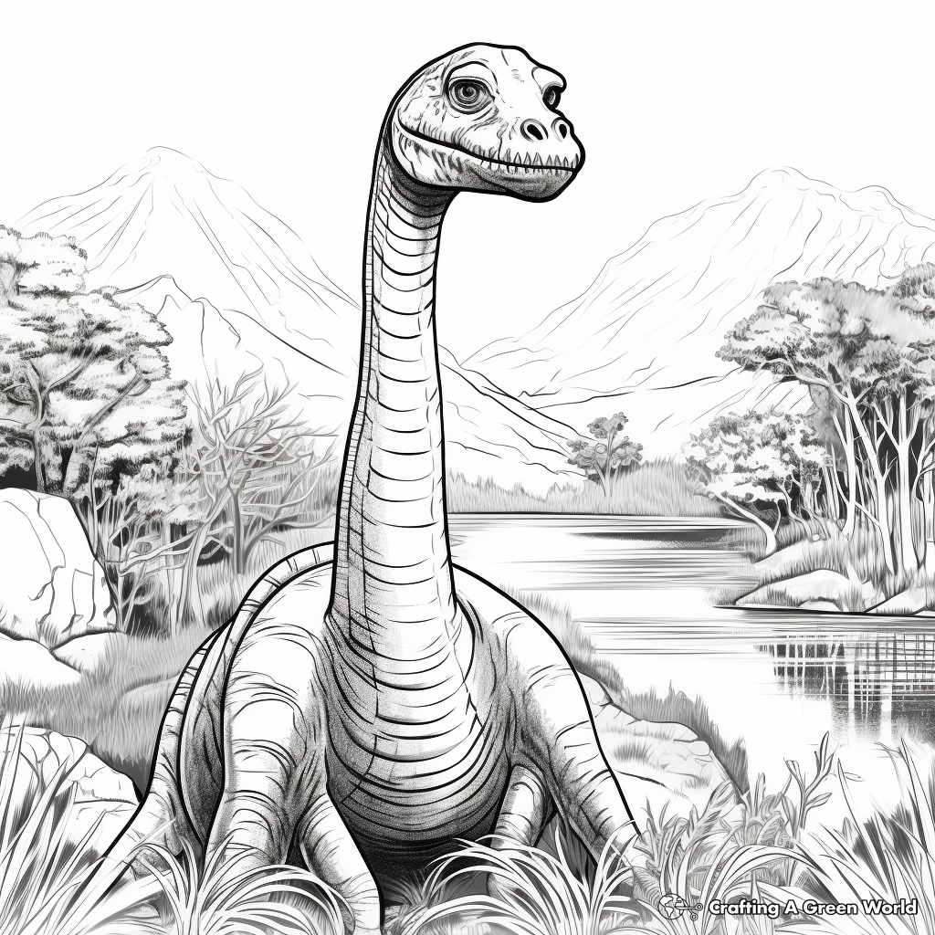 Jurassic Park Themed Brachiosaurus Coloring Pages 4