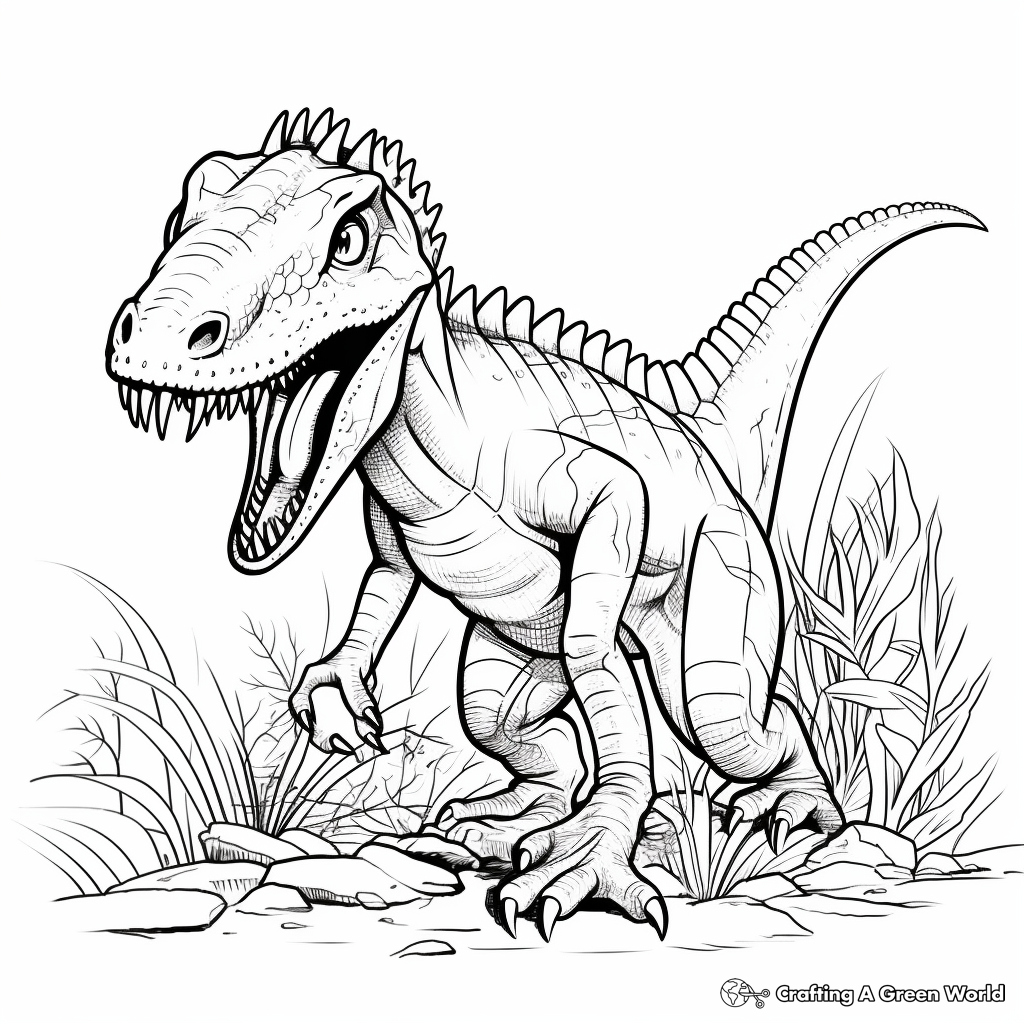Jurassic Predator: Suchomimus Coloring Pages 2