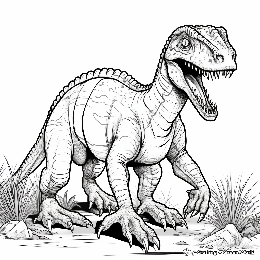 Jurassic Predator: Suchomimus Coloring Pages 3
