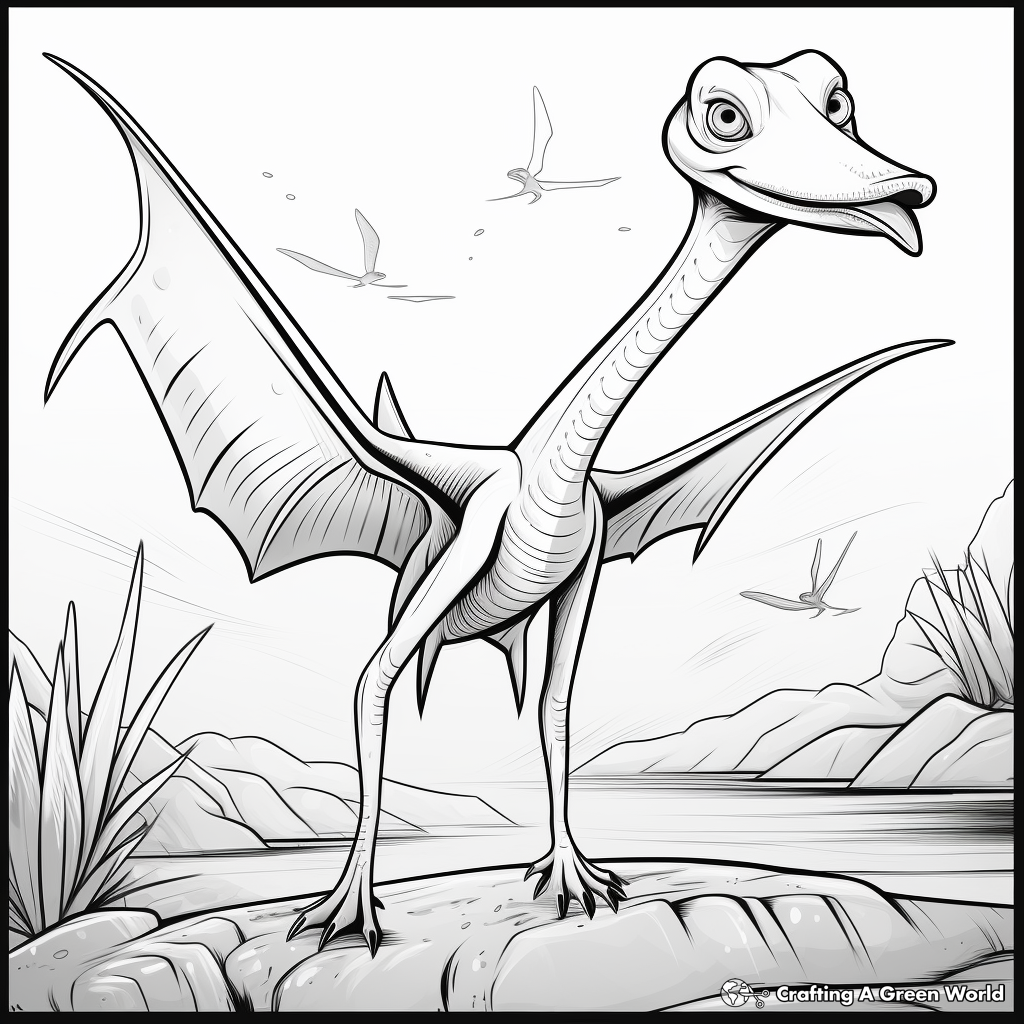 Jurassic Pteranodon Coloring Pages for Kids 3