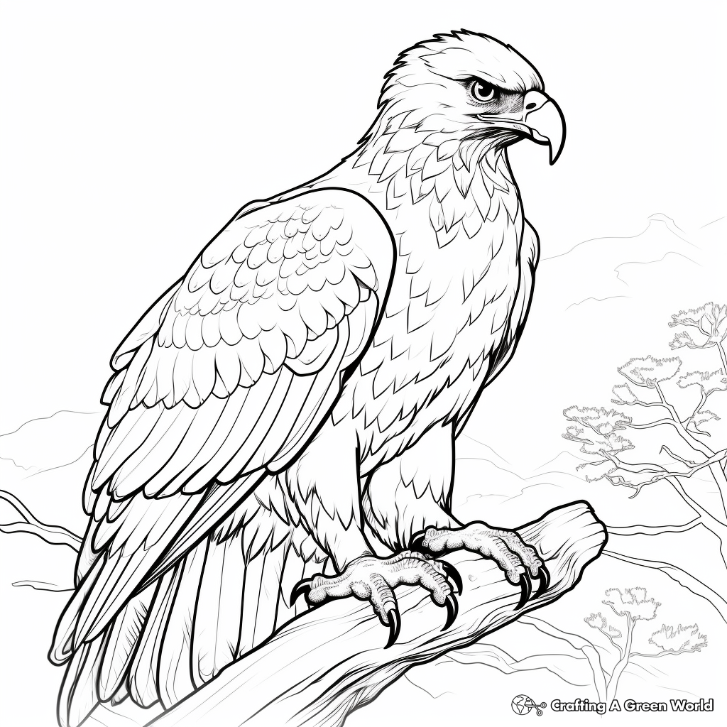 Juvenile Golden Eagle Coloring Pages for Children 3