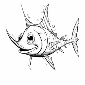 Juvenile Swordfish Coloring Pages for Kids 1
