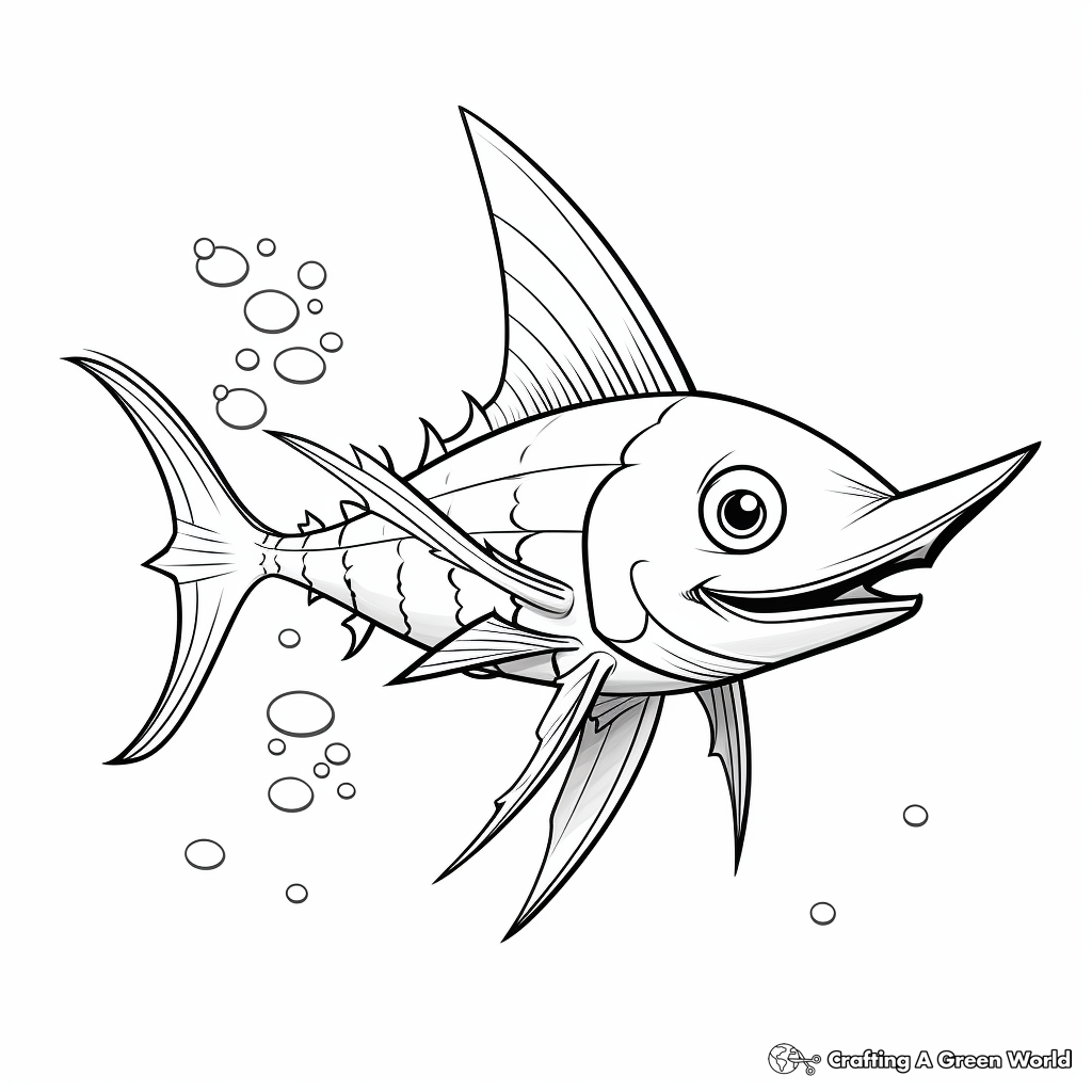 Juvenile Swordfish Coloring Pages for Kids 4