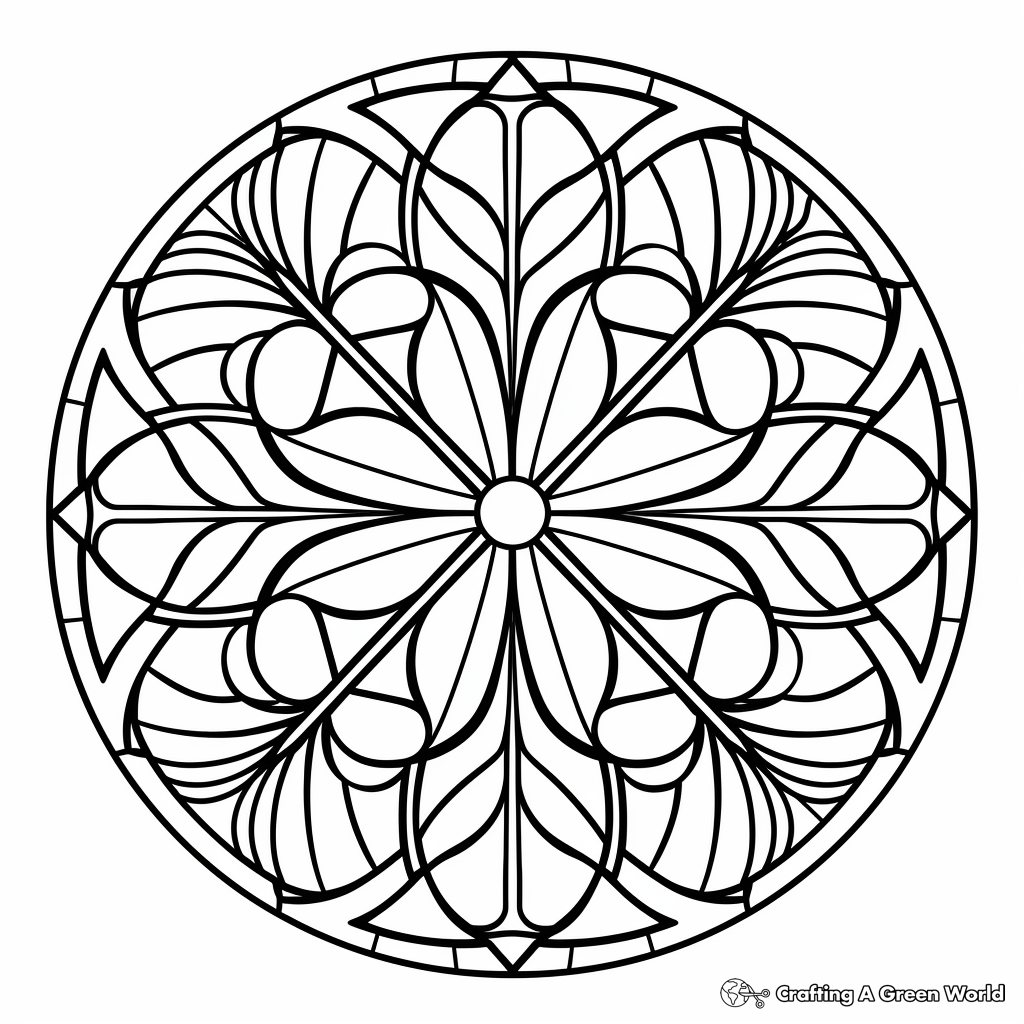 Kaleidoscope Inspired Geometric Coloring Pages 4