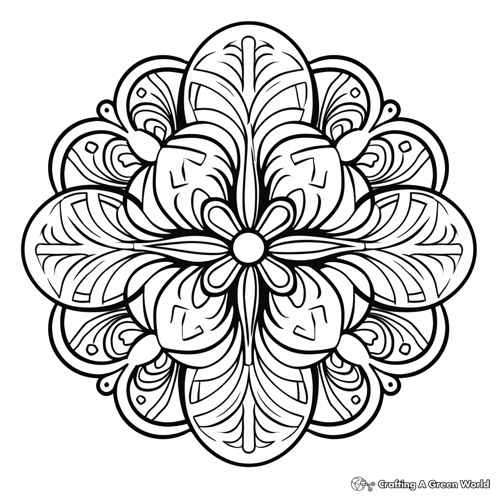 Kaleidoscopic Symmetrical Coloring Pages 3