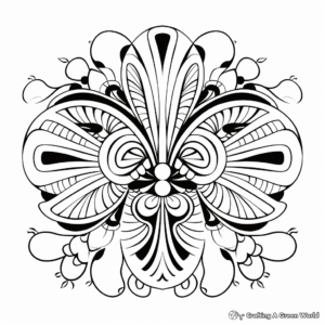 Kaleidoscopic Symmetrical Coloring Pages 4