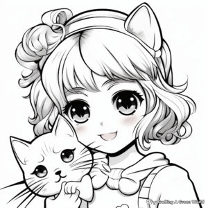 Kawaii Anime Characters Coloring Pages for Teens 1