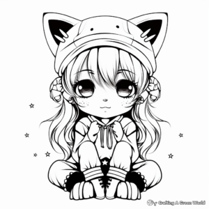 Kawaii Anime Characters Coloring Pages for Teens 4