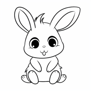 Kawaii Bunny and Friends Coloring Pages 1