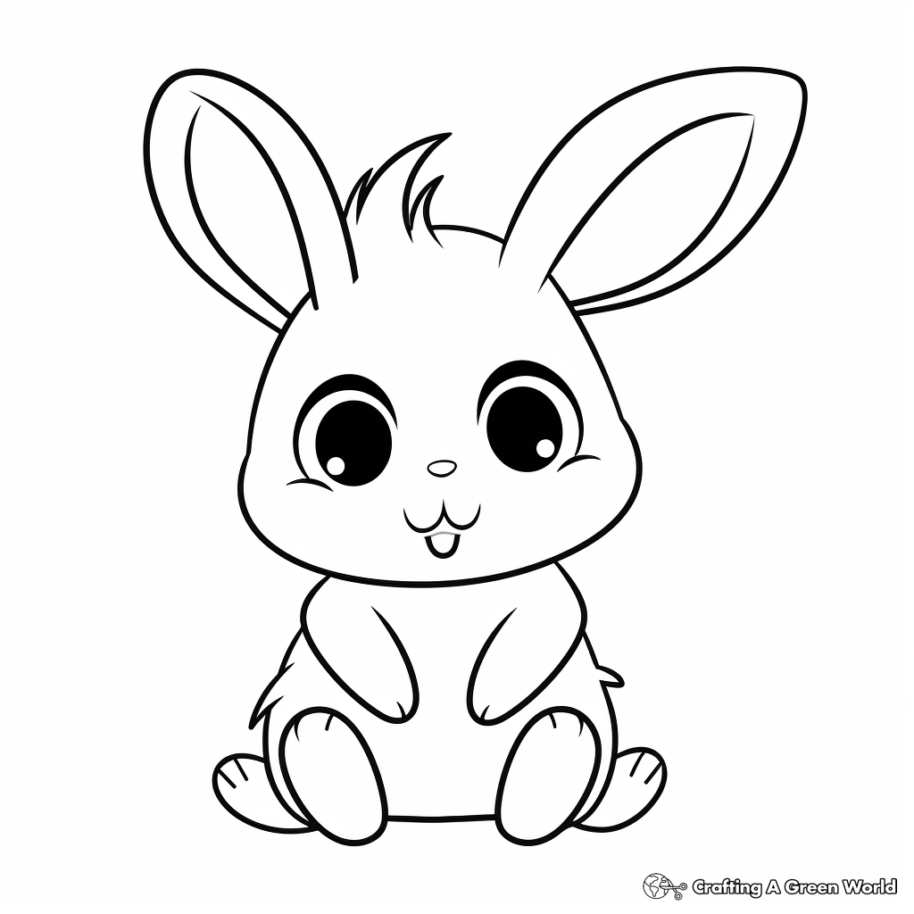 Kawaii Bunny and Friends Coloring Pages 1
