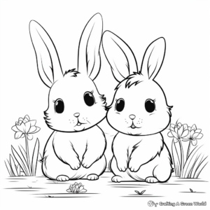 Kawaii Bunny Friends Coloring Pages 3