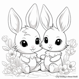Kawaii Bunny Friends Coloring Pages 4