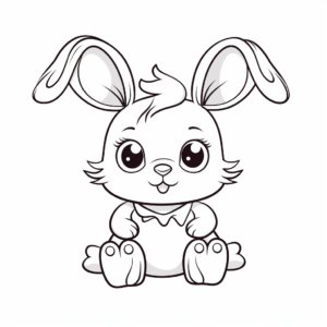 Kawaii Bunny in Wonderland Coloring Pages 4