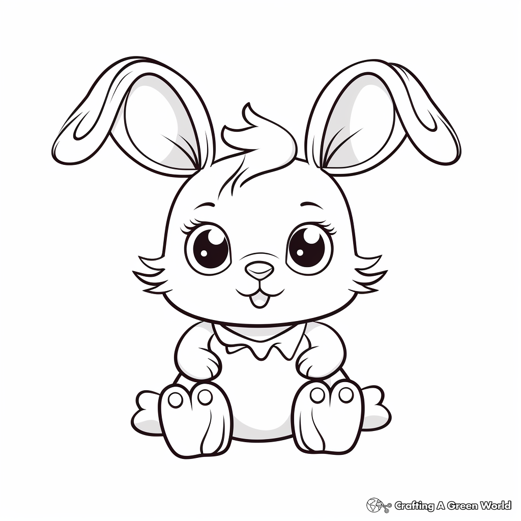Kawaii Bunny in Wonderland Coloring Pages 4