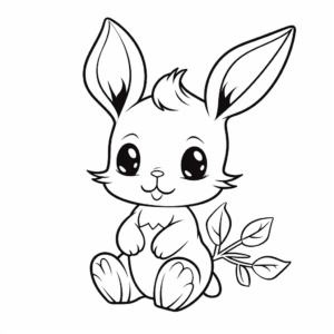 Kawaii Christmas Bunny Coloring Pages 4