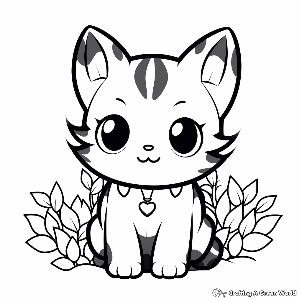 Kawaii Kitty Cat Coloring Pages for Cat Lovers 1