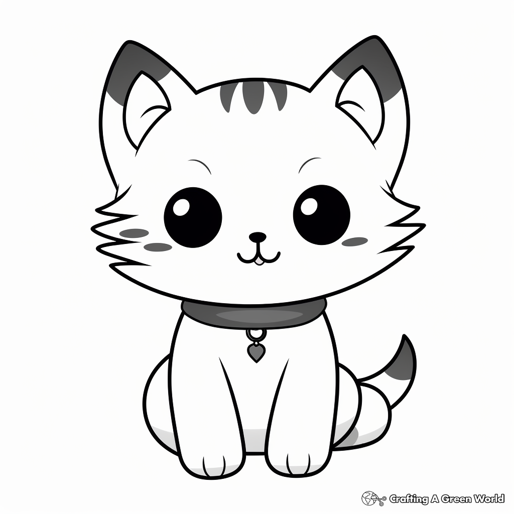 Kawaii Kitty Cat Coloring Pages for Cat Lovers 2