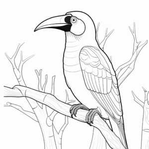 Keel-Billed Toucan in Nature Coloring Pages 2