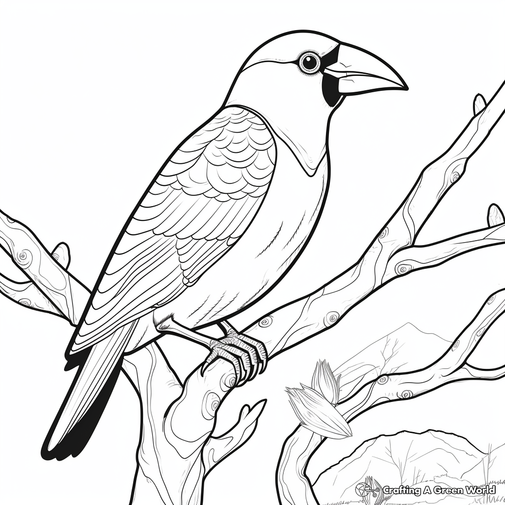 Keel-Billed Toucan in Nature Coloring Pages 3