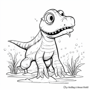 Keen-eyed Kronosaurus Coloring Pages 2