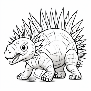 Kentrosaurus Fossil Drawing Coloring Pages 1