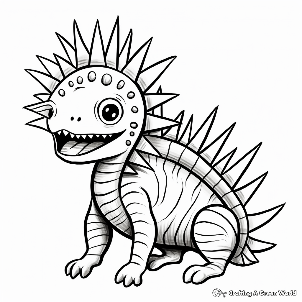 Kentrosaurus Fossil Drawing Coloring Pages 2