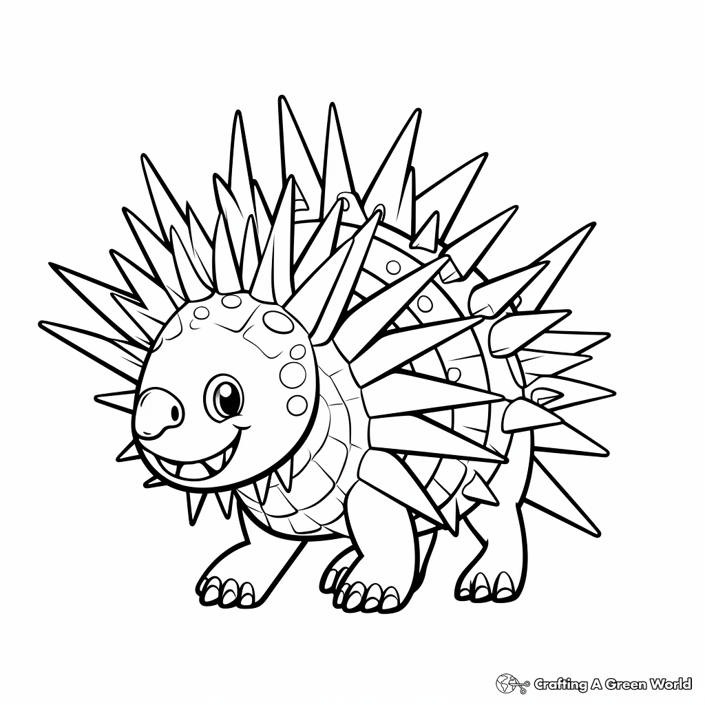 Kentrosaurus Fossil Drawing Coloring Pages 3