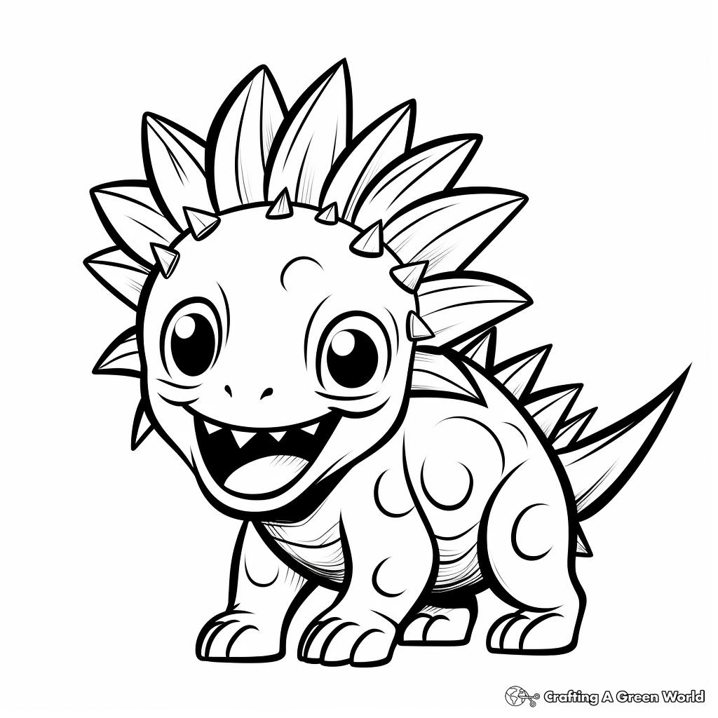 Kentrosaurus Fossil Drawing Coloring Pages 4