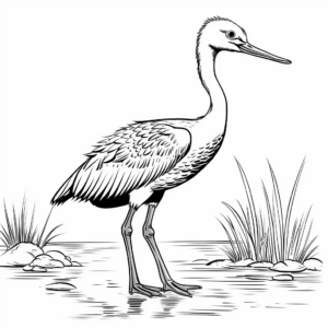 Kid-Appropriate Cartoon Blue Heron Coloring Pages 4