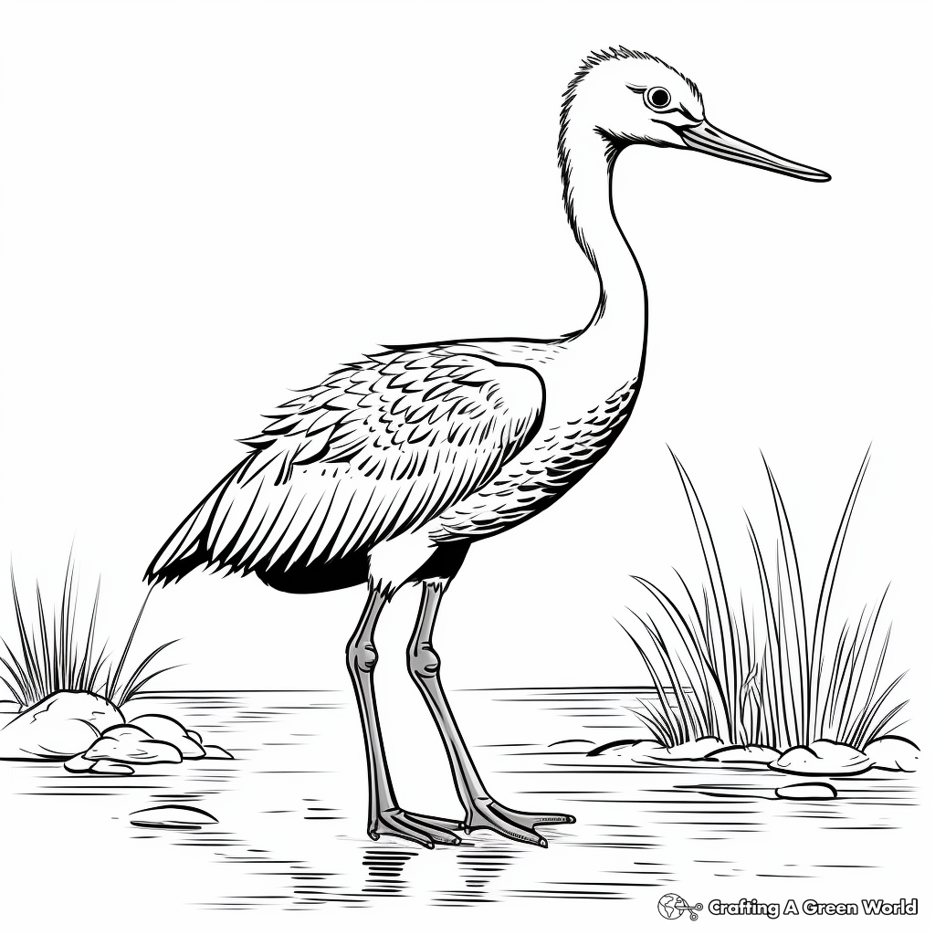 Kid-Appropriate Cartoon Blue Heron Coloring Pages 4