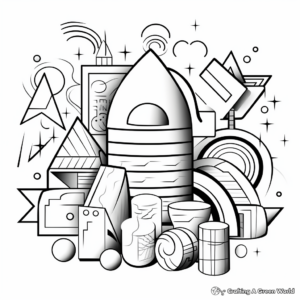 Kid-friendly 3D Geometric Shapes Coloring Pages 4