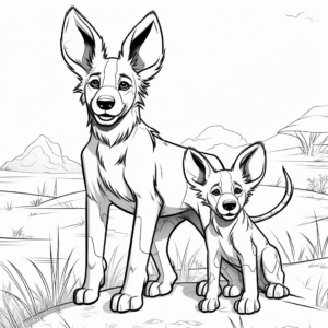 Kid-Friendly African Wild Dog Coloring Pages 1