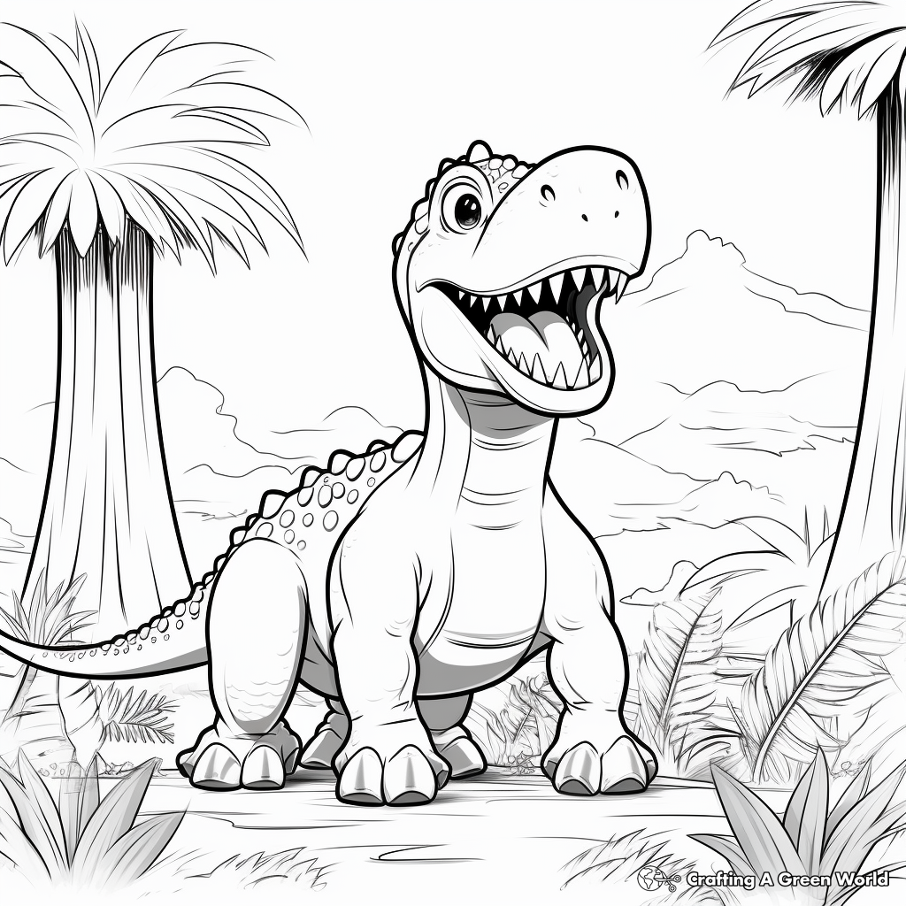 Kid-Friendly Allosaurus Dinosaur Coloring Pages 1